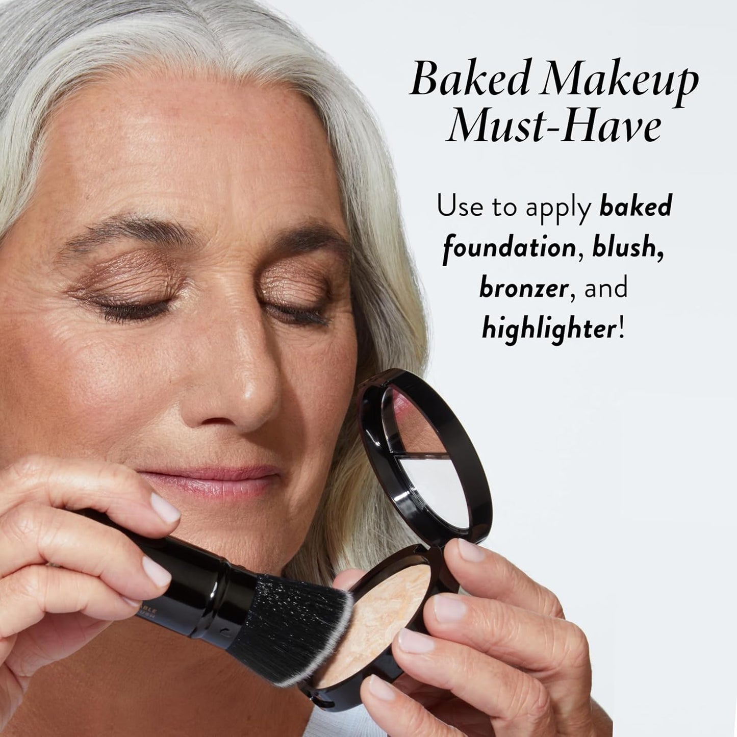 LAURA GELLER NEW YORK Baked Balance-n-Brighten Foundation with Kabuki Brush Makeup Set, Golden Medium