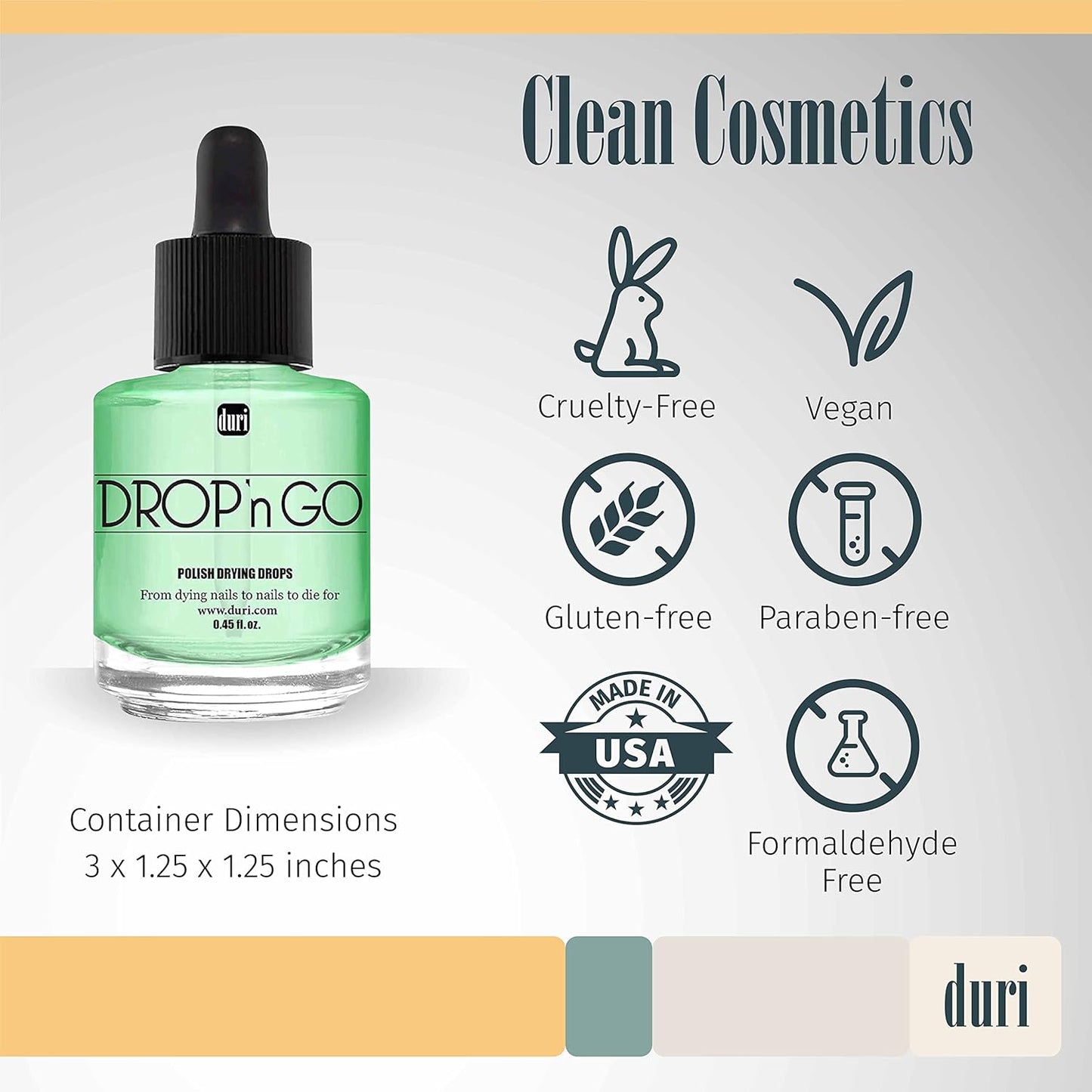 Duri Cosmetics, Drop'n Go Quick Dry Nail Drops (Drop'n Go (Pack of 3)