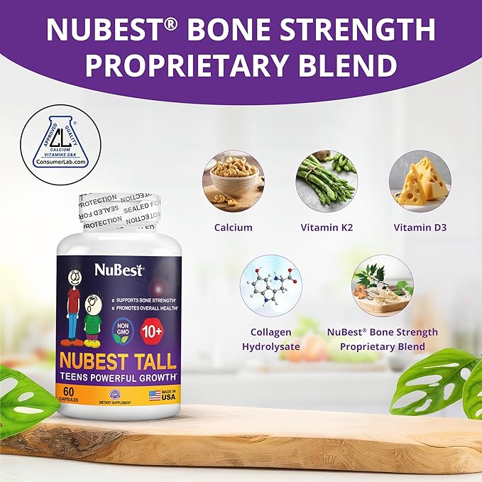 NuBest Tall 10+ - Advanced Bone Strength Formula - Supports Immunity, Healthy Development & Optimal Wellness - for Children (10+) & Teens Who Drink Milk Daily - 2 Pack | 2 Months Supply
