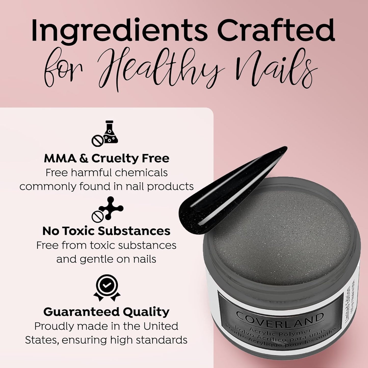 Tones Coverland Acrylic Nail Powder 'A Not So Silent Night' - Limited Edition for Nail Design, Sculpting, and Masking Imperfections - Professional Supplies - 1.5 Oz