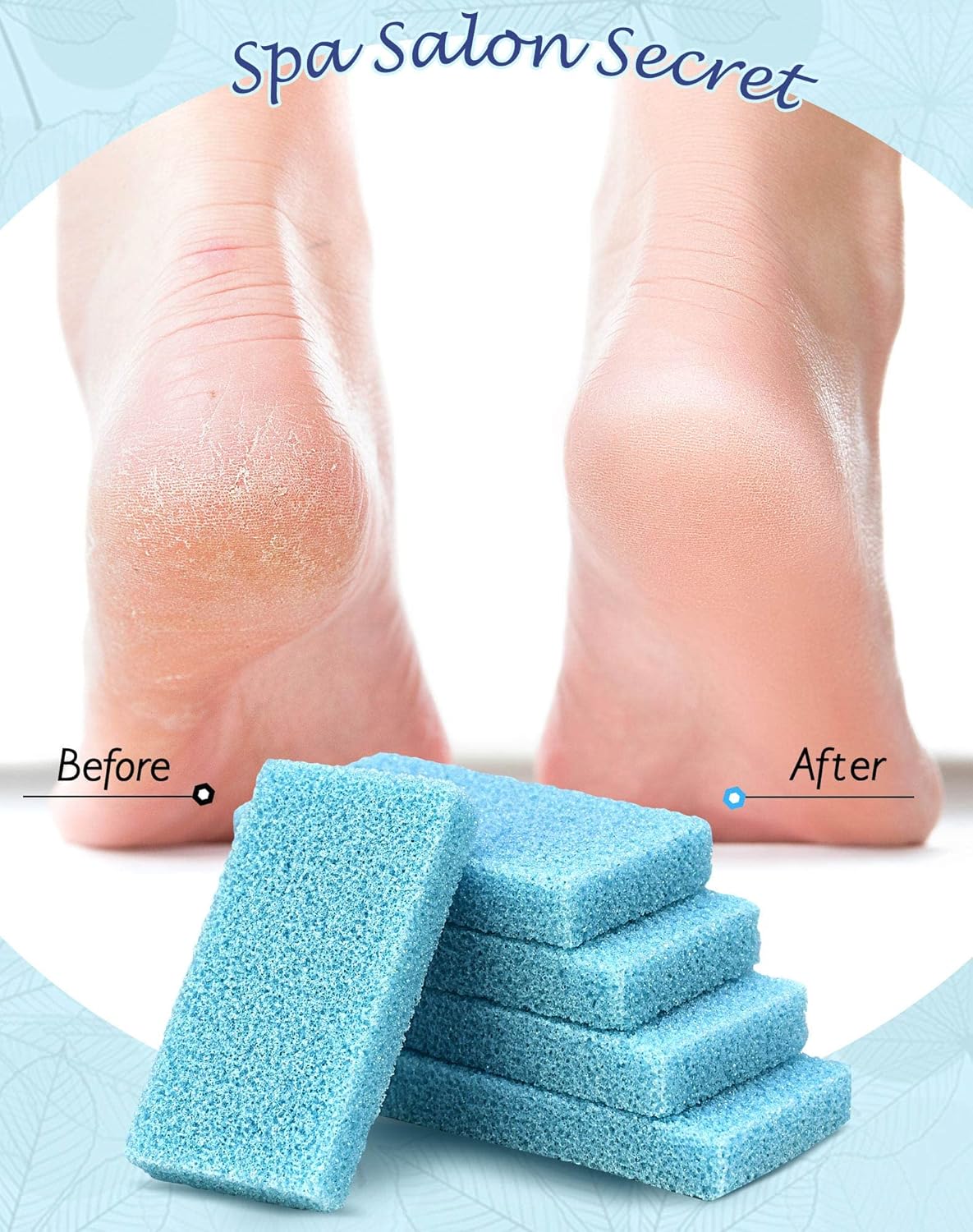 Maryton Disposable Foot Scrubber Pumice Pads, Pedicure Pumice Stone Dead Skin Callus Remover for Feet, 40Pcs (Blue Medium Coarse)