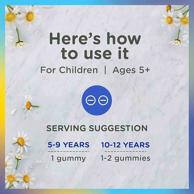 Zarbee's Children's Calm Gummy, Supports a Calm Mind & Body for Kids Ages 5+, Made with Magnesium, Chamomile & Vitamin B6, Natural Raspberry Flavor, 30 Count Gummies