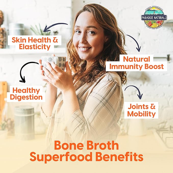 Organic Bone Broth Protein Collagen Powder, Unsalted, Quick-Dissolve, Grass-Fed Hormone Free, Gluten-Free, Paleo Keto Friendly 15g Protein, Active Probiotics, Joints, Gut Health