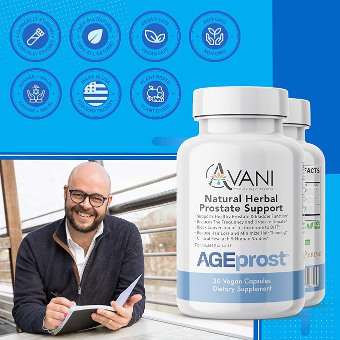 '-- Best Natural Herbal Prostate Health Support - Supplement for Men - Reduce Frequent Urination & Midnight Bathroom Trips - DHT Blocker Hair Loss Supplement