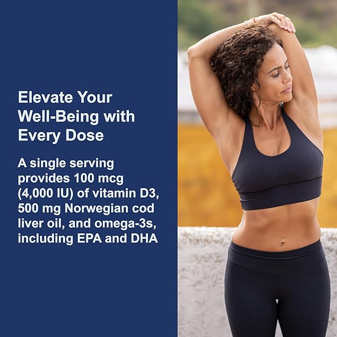 Carlson - Solar D Gems, Vitamin D3 and Omega-3 Supplement, 4000 IU (100 mcg) D3, 115 mg Omega-3 EPA and DHA, Vitamin D Fish Oil Capsule, Bone & Immune Health, Vitamin D Supplement, Lemon, 360 Softgels