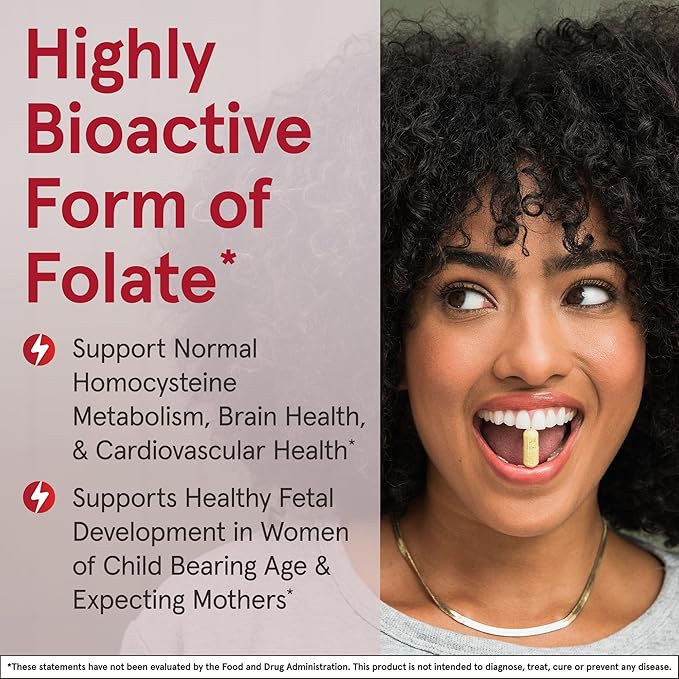 Jarrow Formulas® Methyl Folate 1000 mcg, Dietary Supplement, Methyl Folate for Cellular Energy Support, 100 Veggie Capsules, 100 Day Supply