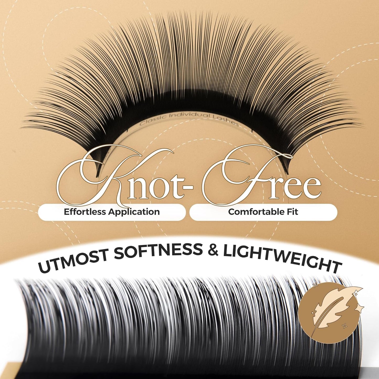 LASHVIEW Individual Eyelash Extensions, Premium Mink Lashes, 0.15 Thickness C Curl 11mm, Soft Application-Friendly, Natural Semi Permanent Eyelashes