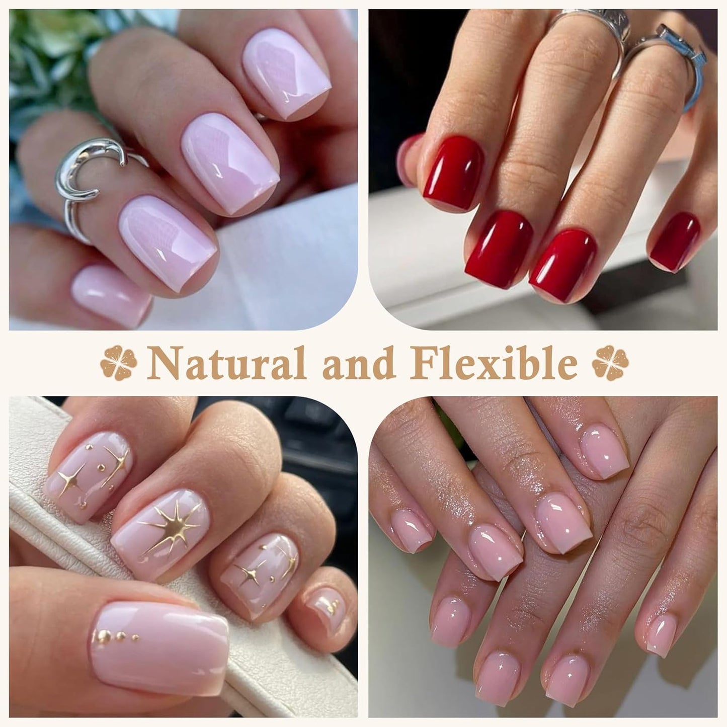 Square Nail Tips: 504pcs Soft Gel Extra Short Press on Nails, 12 Sizes XS Full Cover Clear XXS Extra Small Square Gel Nail Tips for Nail Extension DIY Home