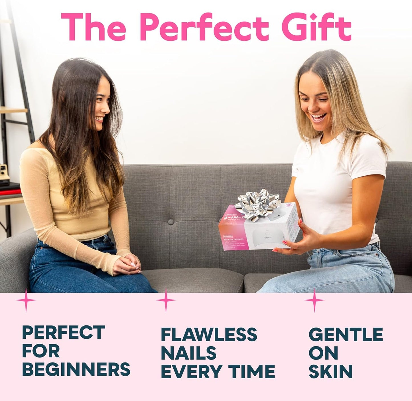 SUNUV LED UV Light for Nails, UV Dryer for Gel Polish Nail Lamp with Sensor 2 Timers SUN9C White Gift for Women Girls