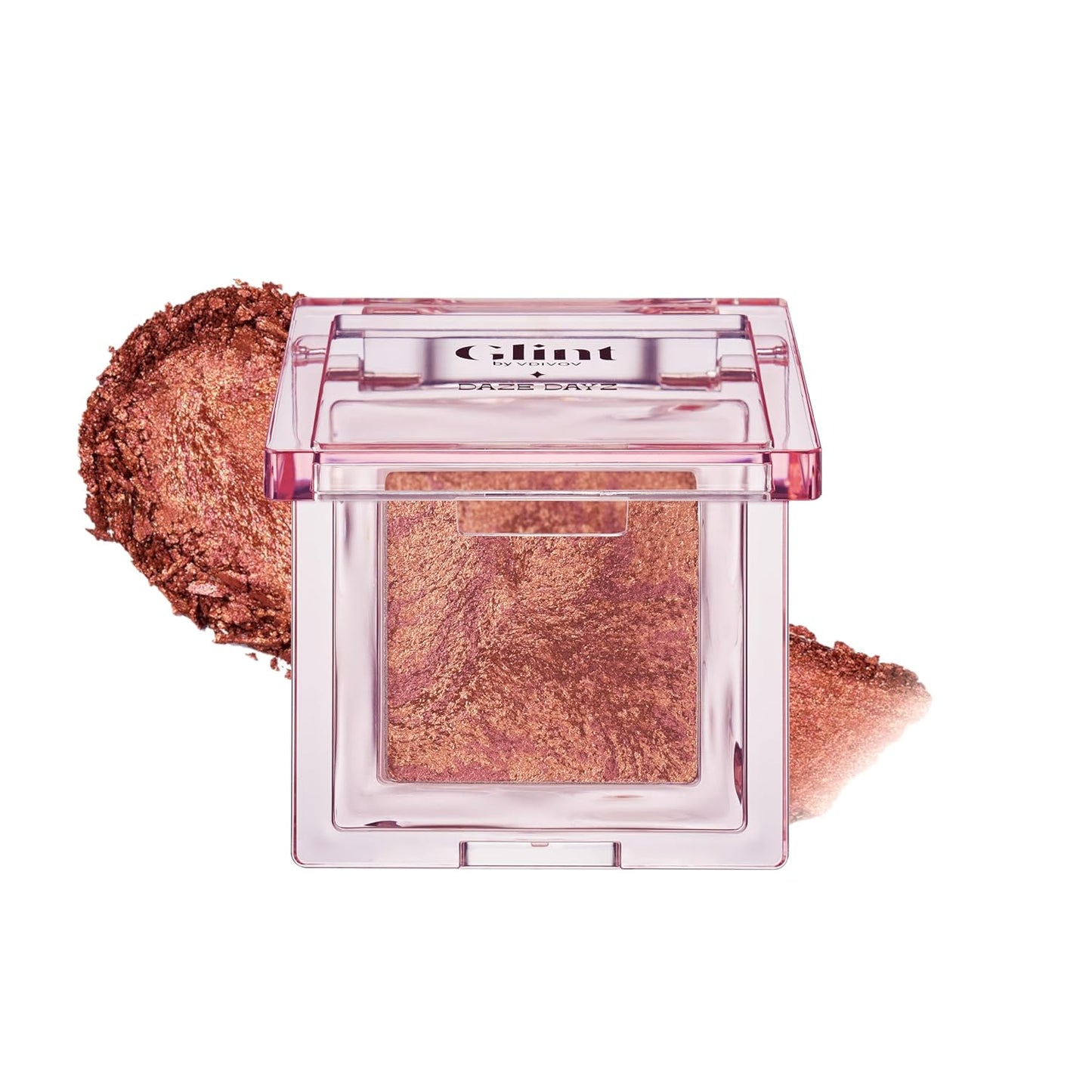 Glint Marble Highlighter (Sunset Bronze, 0.08oz) - Korean Makeup. Inspired Baked for Smooth, Radiant Glow, Long-Lasting Wear. Enriched with Micro Pearl Particles