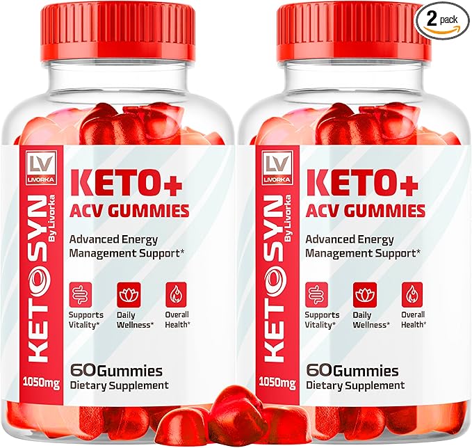 (2 Pack) Ketosyn ACV Gummies, Keto Syn Gummies, Ketosyn Keto Plus ACV Gummies, Ketosyn Keto ACV Gummies, Keto Syn ACV Gummies 1050 MG, Keto ACV Gummies Ketosyn, 120 Gummies for 2 Months
