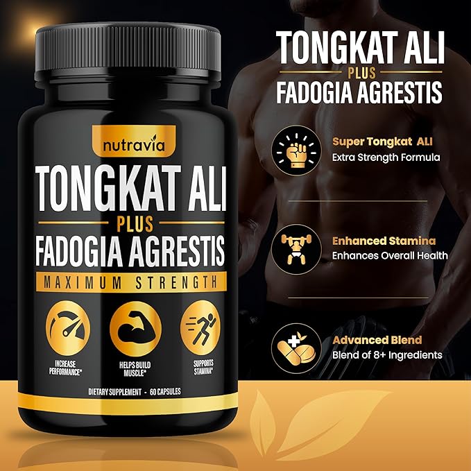 (2 Pack) Tongkat Ali Fadogia Agrestis for Men Supplement, Male Nitric Oxide Booster Longjack Tongkat Ali Extract Powder Vitamins Test Pump Flow Performance Blend Tongkat-Ali for Women (120 Capsules)