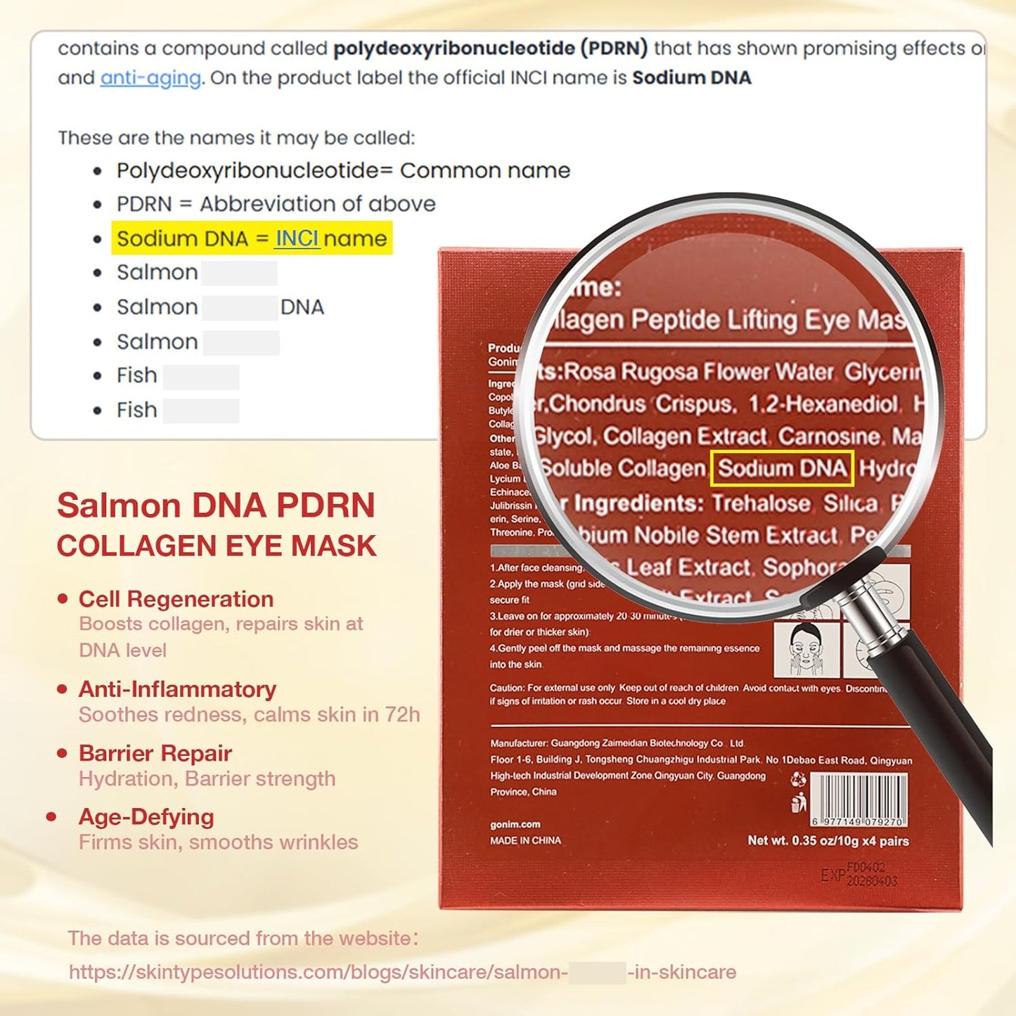 Under Eye Patches 360° Fit, Eye Mask with Collagen Peptide, PDRN, Retinol & Niacinamide, Eye Patches for Puffy Eyes and Dark Circles, Wrinkle Reduce for Women, Travel Essentials for Women 4pairs