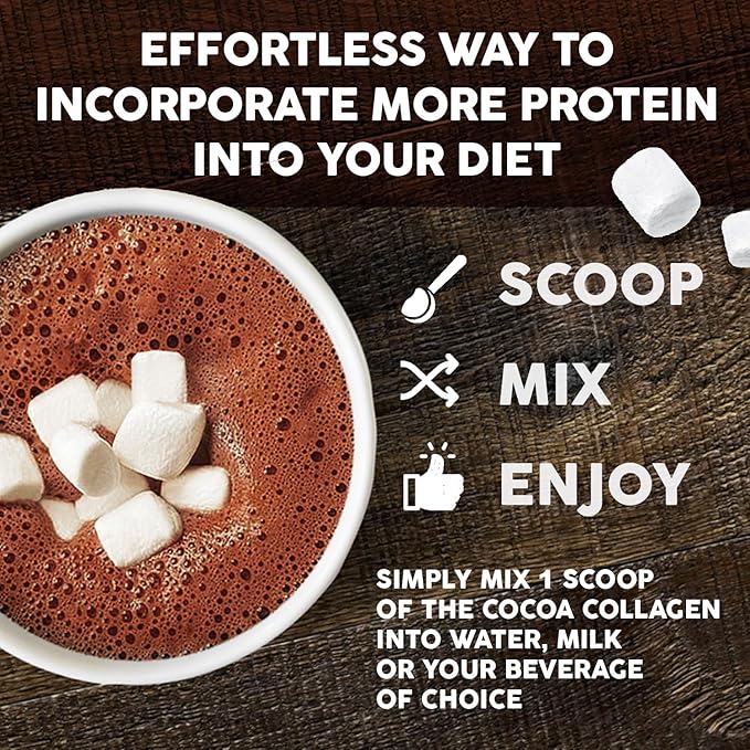 DR. EMIL NUTRITION Collagen Peptides Powder - Hot Cocoa Flavored Collagen Powder for Women - Collagen Supplements for Hair, Skin & Nails with Hyaluronic Acid - 9g Protein per Serving