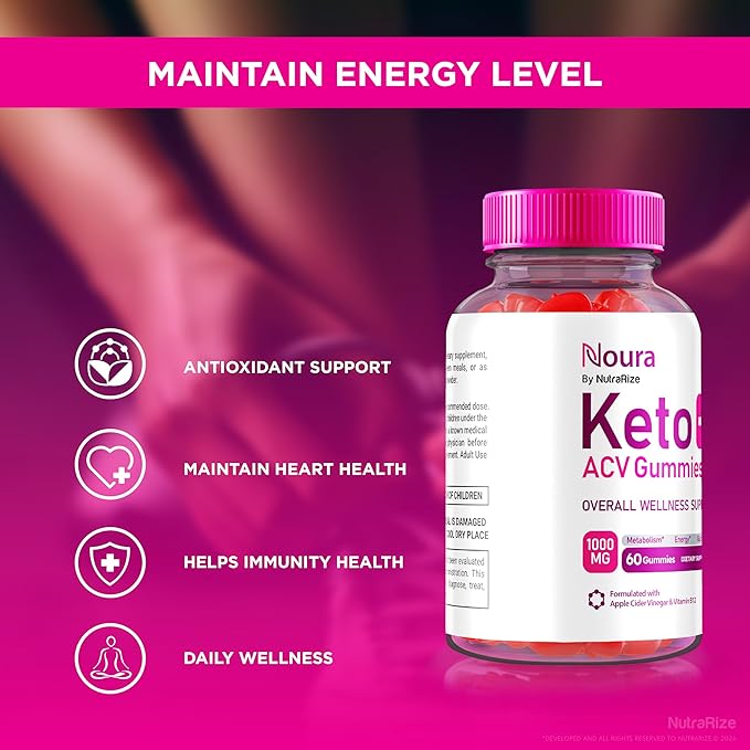 (2 Pack) Noura Keto ACV Gummies, Official Noura Keto Supplement, Keto + ACV Gummy, All Natural Keto Plus ACV, Apple Cider Vinegar Keto Reviews (120 Gummies)