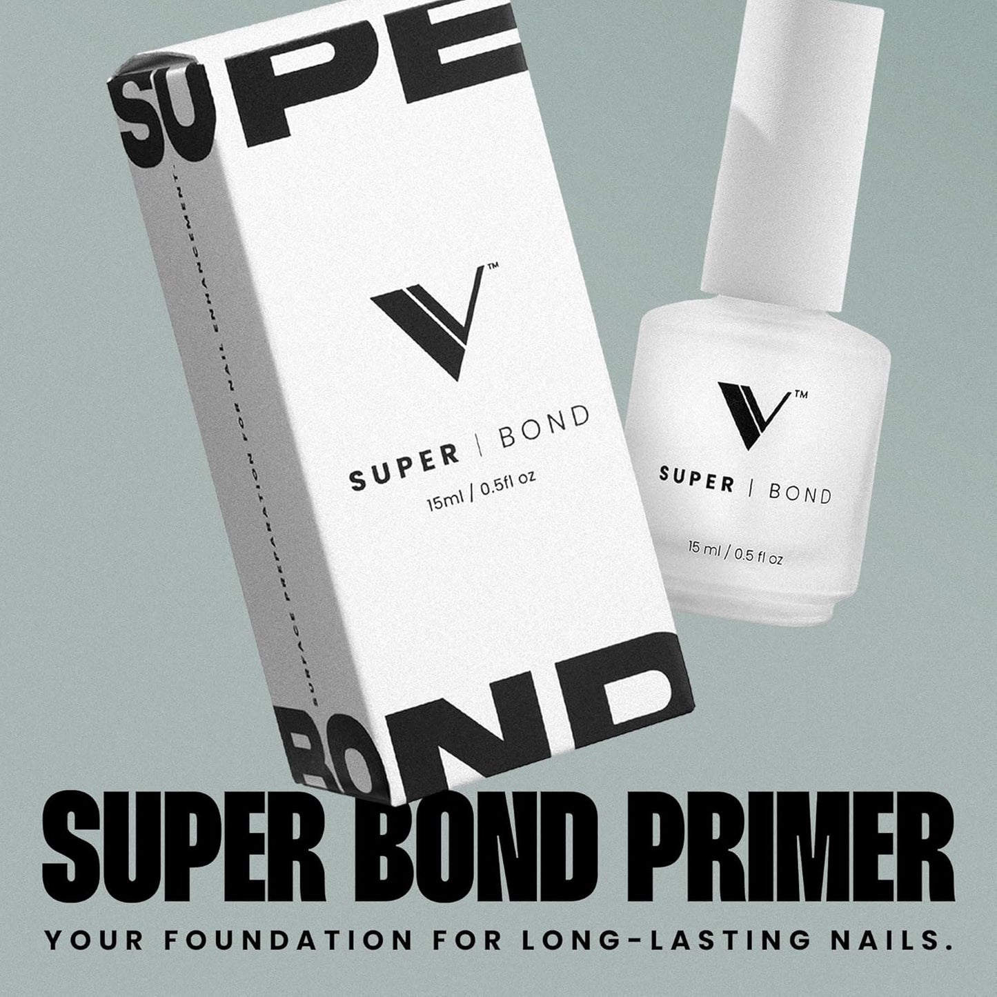V Beauty Pure Super Bond Nail Primer - Long-Lasting & Low-Odor Nail Prep Bond Primer for Nail Polish, Gel & Acrylic - Nail Care Product for Professional Salons & Home Manicures & Pedicures, 15 ml