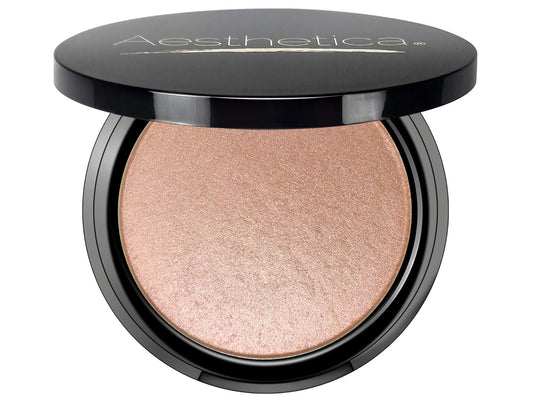 Aesthetica Starlite Highlighter - Metallic Shimmer Highlighting Makeup Powder - Cosmos (Sparkling Rose Gold)