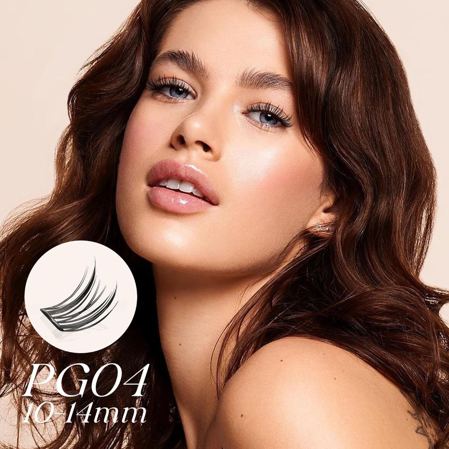 GAQQI Self Adhesive Lash Clusters, Pre Glued Eyelashes 10-14mm Wispy Cluster Lashes, Press On No Glue False Eyelashes, Strong Adhesive & Reusable Glueless（PG4）