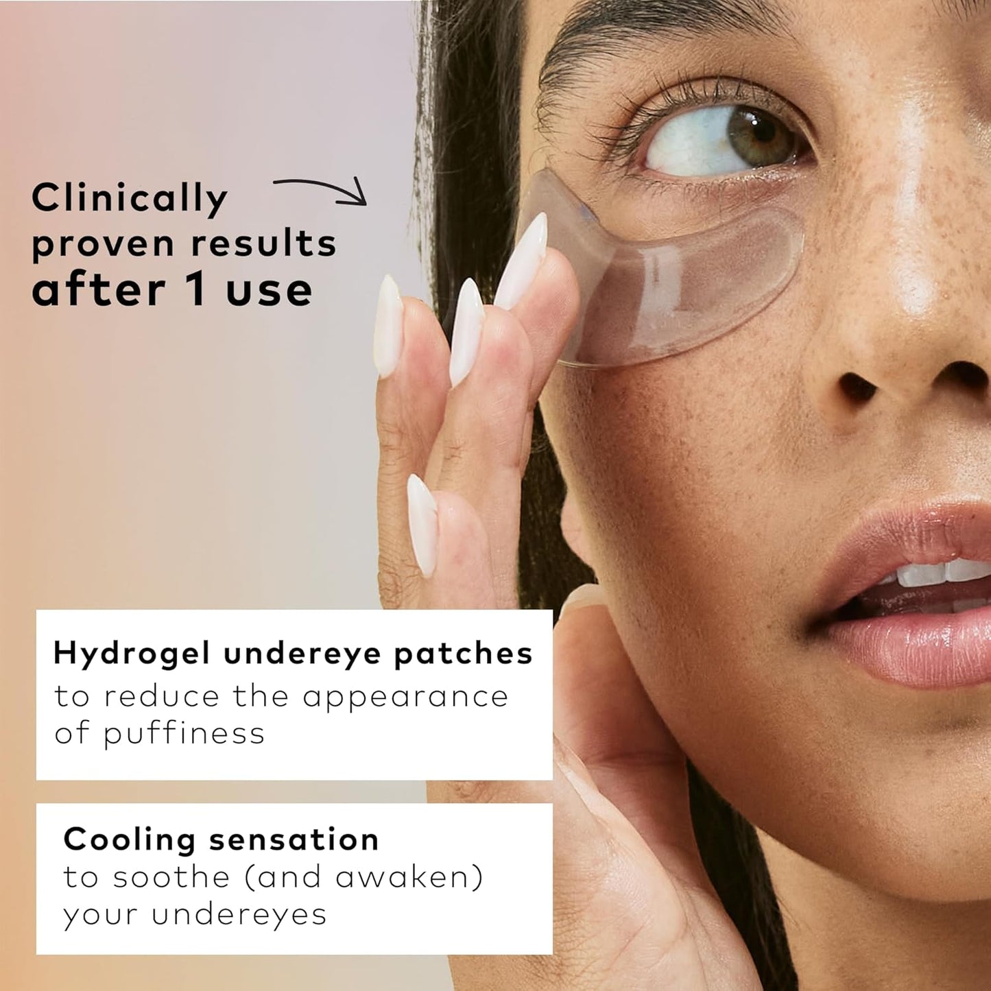 The Good Patch De-Puff Cooling Hydrogel Under Eye Patches for Puffy Eyes and Under Eye Bags, Made with Caffeine, Aloe Vera, Gotu Kola, Clinically Proven (18 Total Patch Sets)