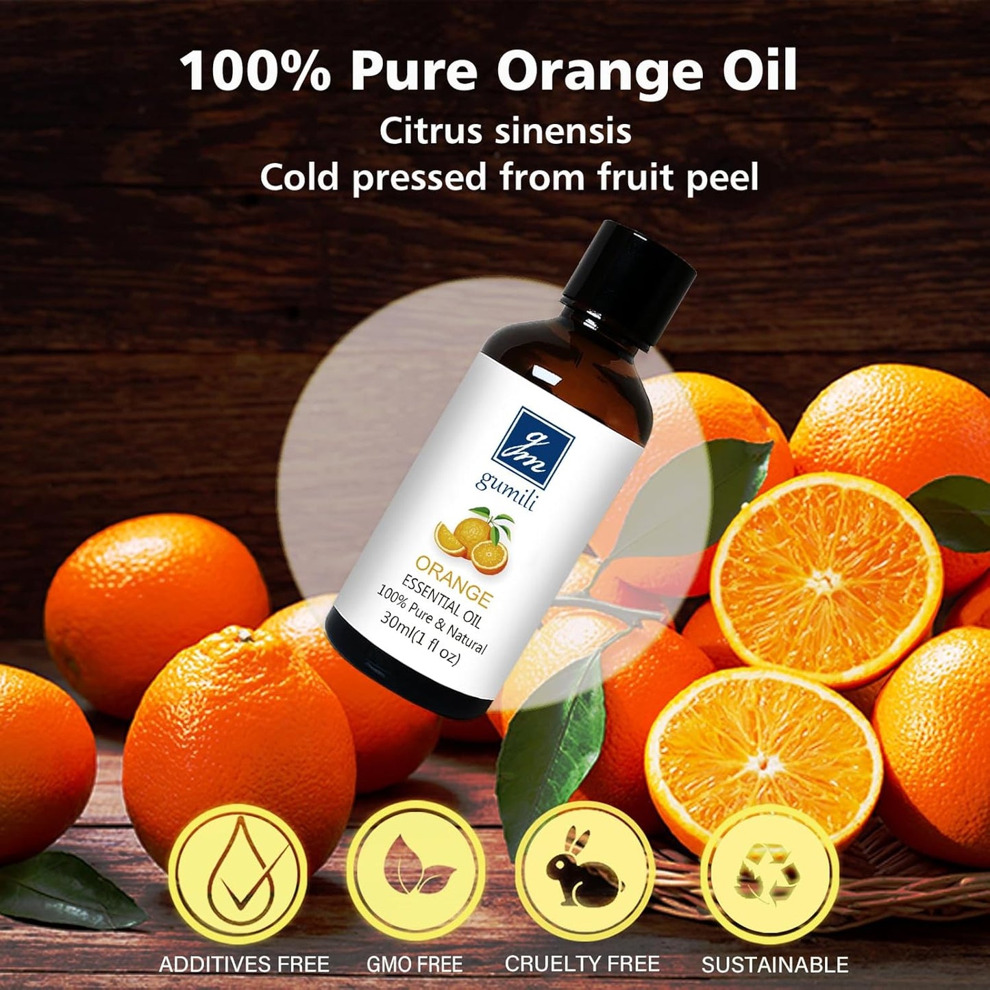 Orange Essential Oil 1 Oz – 100% Pure Sweet Orange Oil for Diffuser, Skin, Body, Spray, Massage & DIY