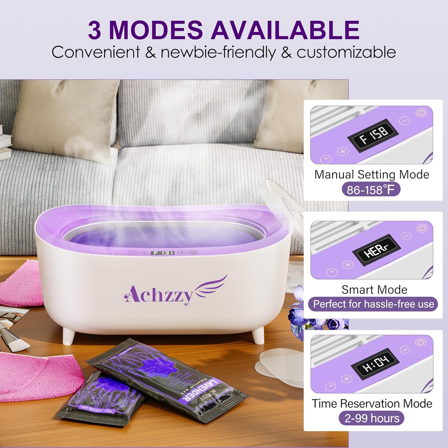 Paraffin Wax Machine for Hands and Feet, 5000ml Professional Wax Warmer with Temperature Control, Smart Heating, Stainless Steel Inner Pot, Moisturizing Hot Wax Bath with Refills for Skincare