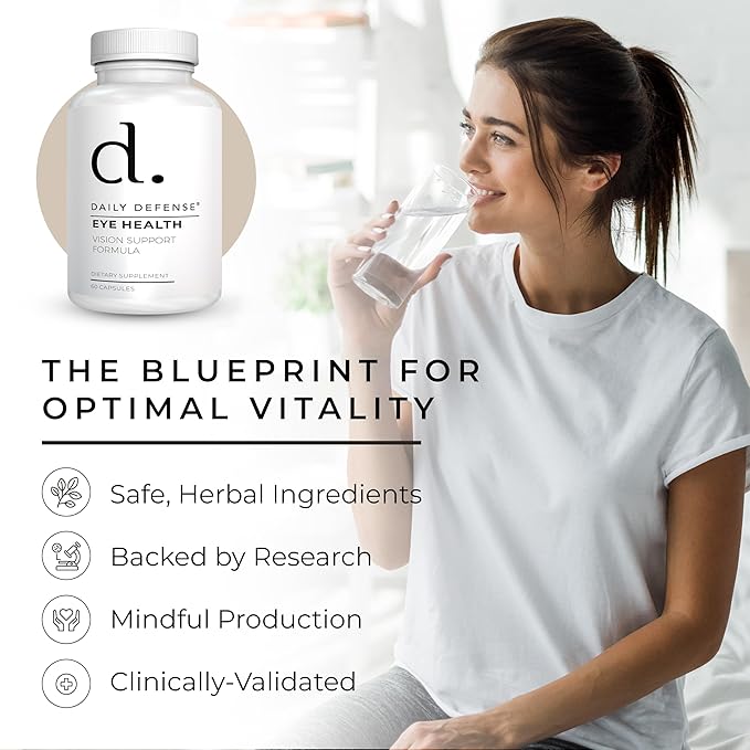 Eye Health Supplements for Adults - Eye Vitamins for Vision Care with Vitamin A, Zinc, Lutein, Milk Thistle, & Taurine - Vegan Dietary Supplements for Women & Men, 60 Capsules