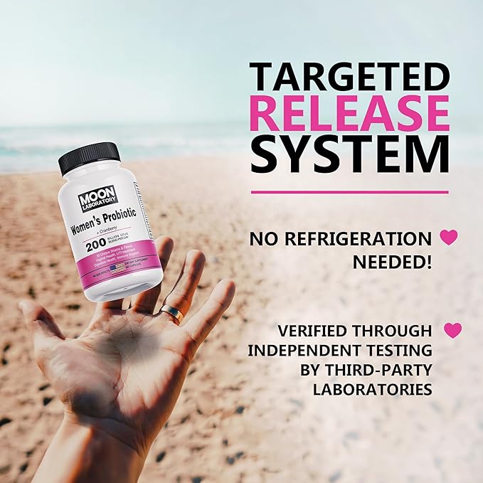 Premium Women's Probiotic, Prebiotic + Cranberry, 200 Billion CFUs, 35 Unique Strains & Fibers. PH Balance, Digestive, UTI & Overall Feminin Health. 60 Capsules.