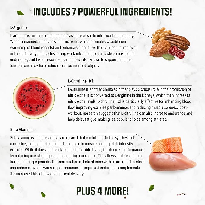 BioBoost | #1 Dosed Nitric Oxide Supplement Booster for Men | L Citrulline, L Arginine, Beta Alanine + 4 More Ingredients for Rapid Blood Flow, Skin Splitting Pumps, Strength - 60 Capsules