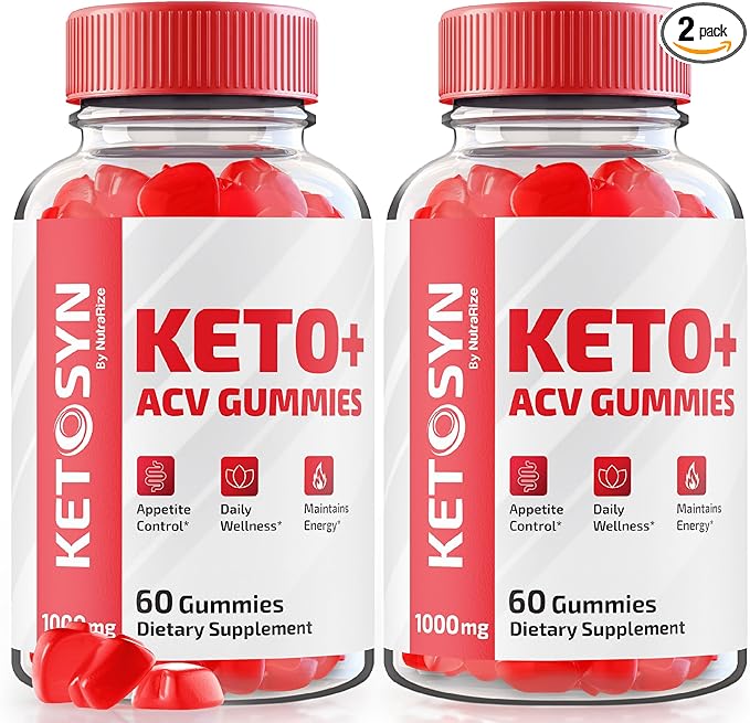 (2 Pack) Ketosyn ACV Keto Gummies, Ketosyn ACV Gummies, Keto Syn Keto Gummies, Apple Cider Vinegar Supplement, Keto-Syn Maximum Strength 1000MG, Gomitas Reviews (120 Gummies)
