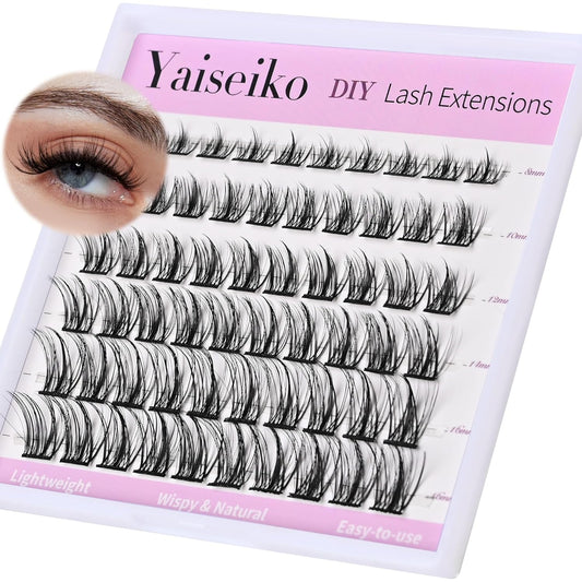 Manga Lash Clusters Eyelash Extensions Wispy Anime Eyelash Clusters Lash Extension 60pcs 8-16MM D Curl Volume Individual Lashes Clusters Natural spiky lash clusters DIY Eyelash Extension at Home