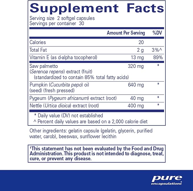 Pure Encapsulations Saw Palmetto Plus | with Nettle Root Extract to Support Urinary Function | 60 Softgel Capsules
