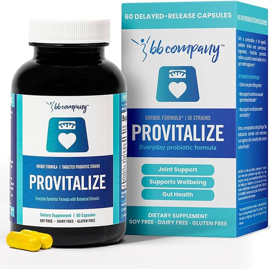 BB Company Provitalize | Probiotics for Women Digestive Health, Menopause, Joint Support | Sexy Midsection Curves, Bloat | Turmeric Curcumin Moringa | Packaging Vary | 60 Ct