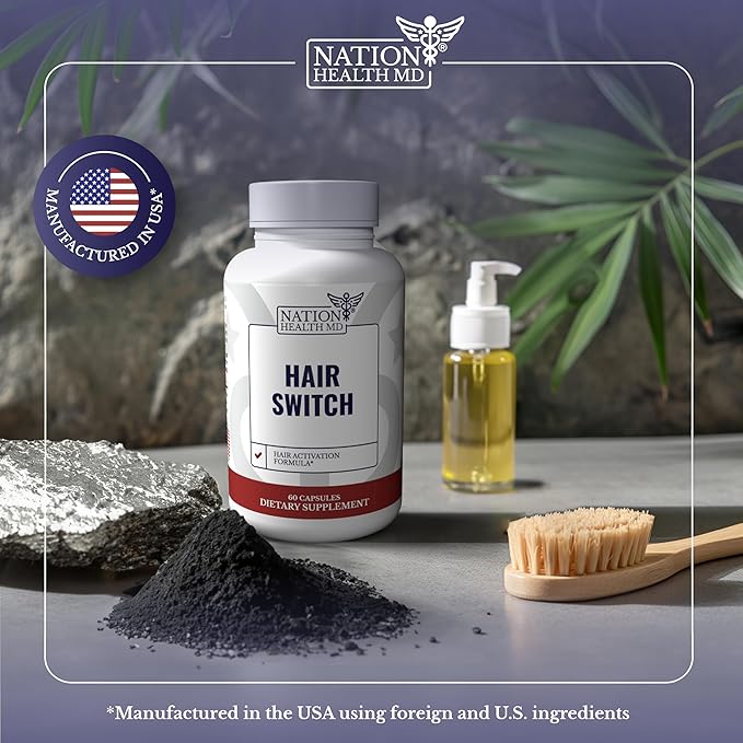 Hair Switch - Supplements for Hair and Scalp - Biotin, Zinc, Selenium, and More - Hair Activation Formula for Men and Women, 1 Bottle