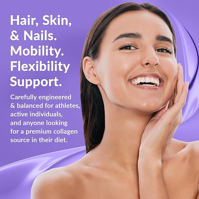 Granite Supplements Collagen Peptides Powder - Hair Skin and Nails Vitamins with Type I, II, III, V, X Hydrolyzed Collagen Peptides for Nail Growth, Bone, Joint Support Supplement for Mobility, 16oz