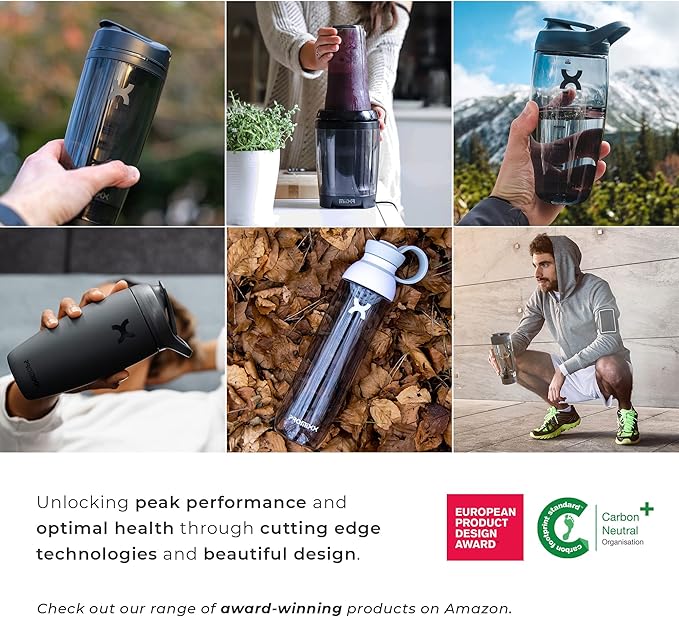 Promixx Pursuit Shaker Bottle Insulated Stainless Steel Water Bottle and Blender Cup, 18oz, Graphite Gray