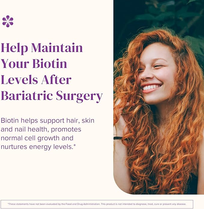BariMelts Biotin 5000mcg - 90 Fast-Dissolving Tablets (3-Month Supply) - Sugar-Free Bariatric Vitamins for Women, Natural Strawberry Flavor