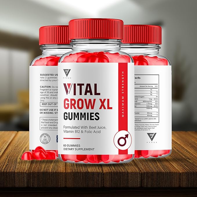 (2 Pack) Vital Grow XL Gummies, Vital Grow XL Advanced Performance and Overall Daily Health Support Supplement, VitalGrow XL Maximum Strength 1000mg Wellness Supplement Formula (120 Gummies)