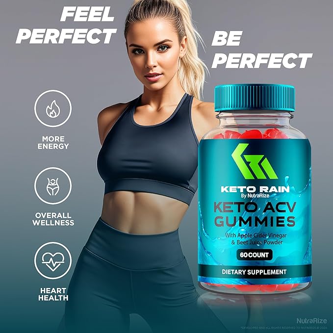 (2 Pack) Keto Rain ACV Gummies, Official KetoRain Keto ACV Gummies, All Natural Keto Supplement, Keto + Apple Cider Vinegar, Keto Plus ACV Reviews (120 Gummies)