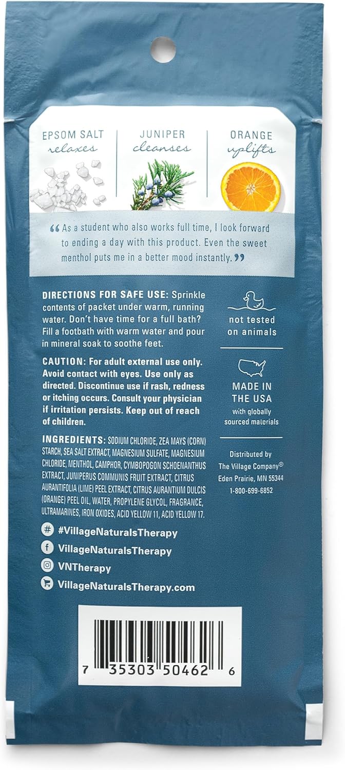 Village Naturals Therapy Tension Concentrated Mineral Bath Soak, Cedar Citrus Scent, 2 Oz, Pack of 12