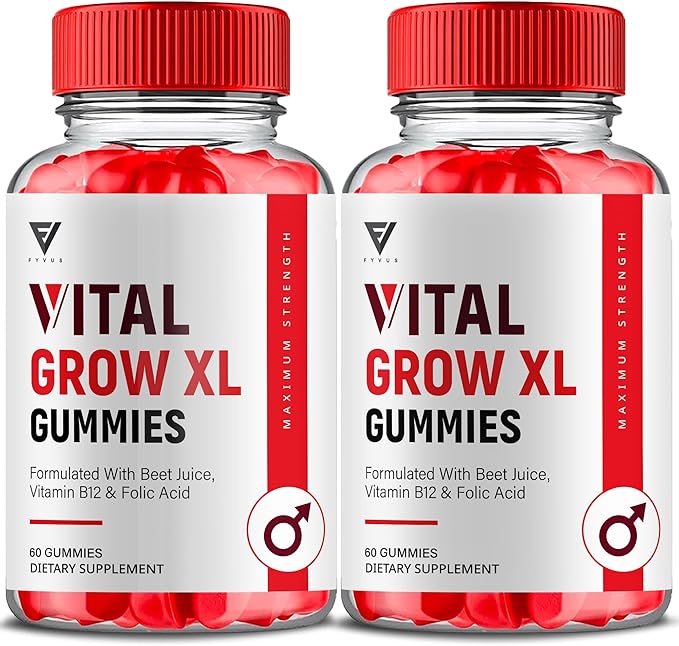 (2 Pack) Vital Grow XL Gummies, Vital Grow XL Advanced Performance and Overall Daily Health Support Supplement, VitalGrow XL Maximum Strength 1000mg Wellness Supplement Formula (120 Gummies)