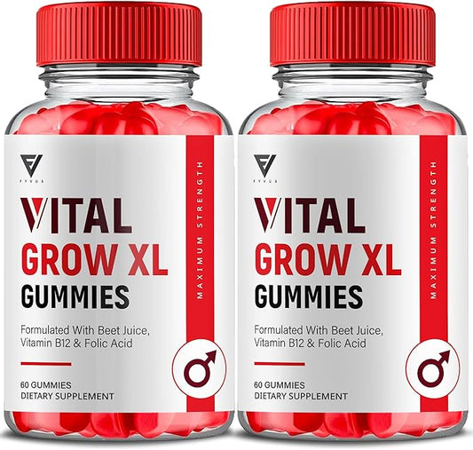 (2 Pack) Vital Grow XL Gummies, Vital Grow XL Advanced Performance and Overall Daily Health Support Supplement, VitalGrow XL Maximum Strength 1000mg Wellness Supplement Formula (120 Gummies)