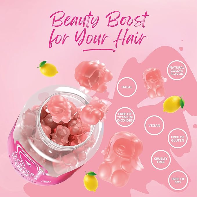 Women’s Hair Vitamins Gummies 1 Month Supply | Biotin 15,000mcg & Multi-Vitamin Complex for Hair, Skin & Nails | Salon-Quality Vegan Hair Care | 100% Vitamin Boost - 60 Count