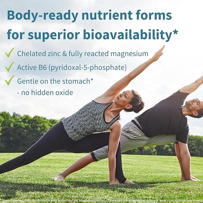 Neurobalance, High Absorption Zinc Magnesium B6 Supplement, Non-GMO Brain, Sleep & Immune, Chelated Zinc Picolinate 24mg, Oxide-Free Magnesium & Vitamin B6, 120 Tablets, by Igennus