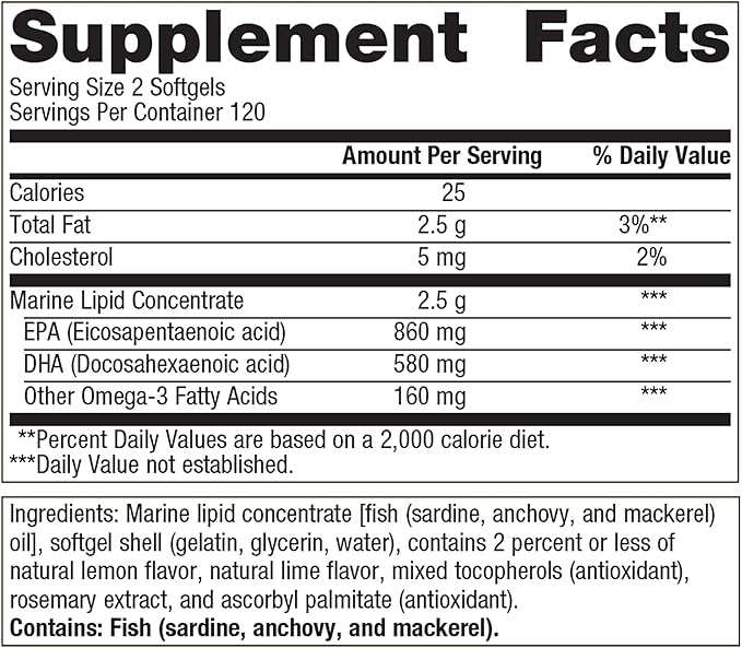 Metagenics OmegaGenics Fish Oil EPA-DHA 720- Omega-3 Fish Oil Supplement - for Heart Health, Musculoskeletal Health & Immune System Health* - with DHA & EPA - 240 Softgels