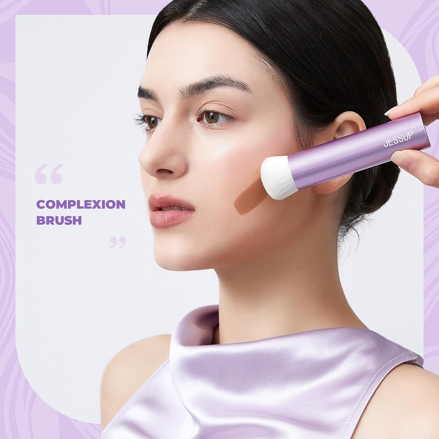 Jessup Foundation Brush for Liquid Makeup, Face Kabuki Makeup Brush for Contour Powder Blush and Bronzer, Ultra-Soft Fiber Perfect for Blending Liquid AS003