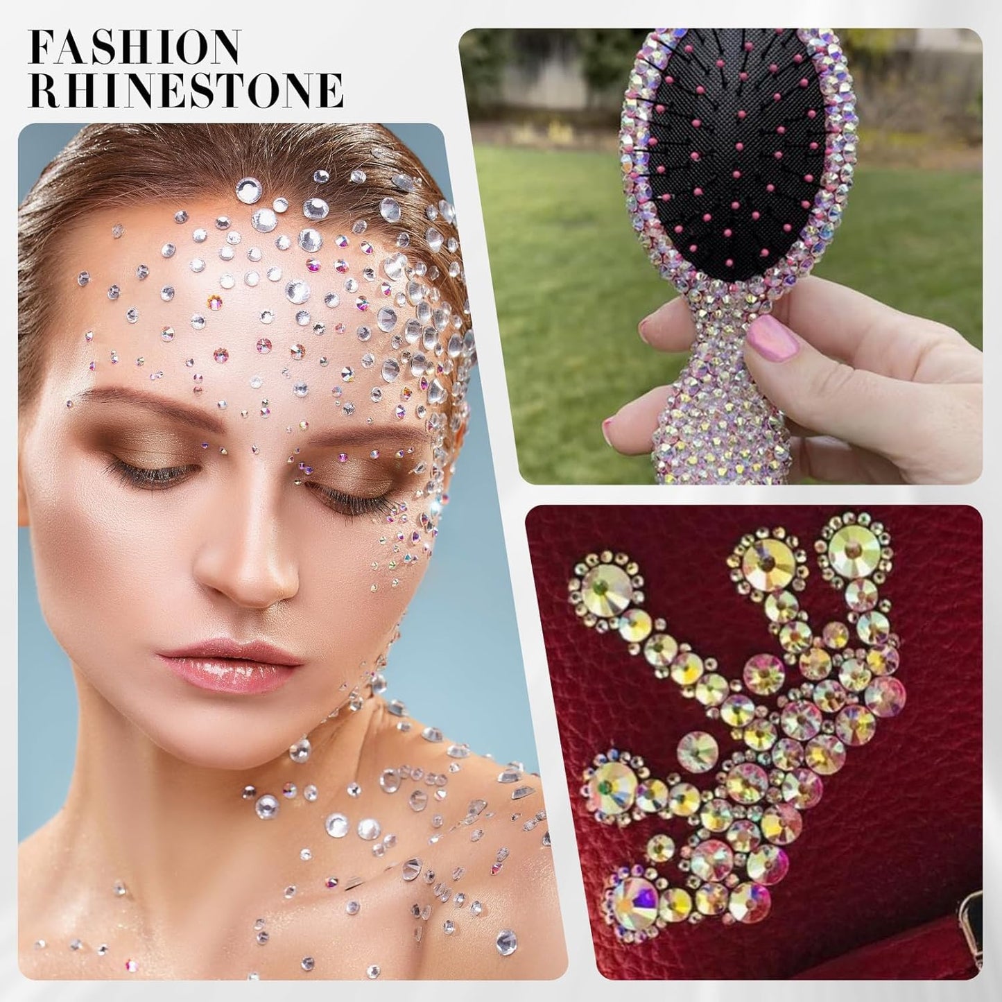 Novani 144pcs Crystal AB Rhinestones Flat Back Round Rhinestone Style 2088 Sparkly Crystal Gemstones for Nail Art and Crafting,SS30(6.4-6.6mm