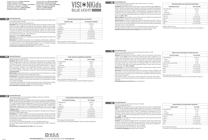 OMEGOR Vision Kids Blue Light Children’s Vision Supplement Made from Lutein, zeaxanthin and Blueberry | Delicious Dark Chocolate Candies I 90 Chocolate Candies