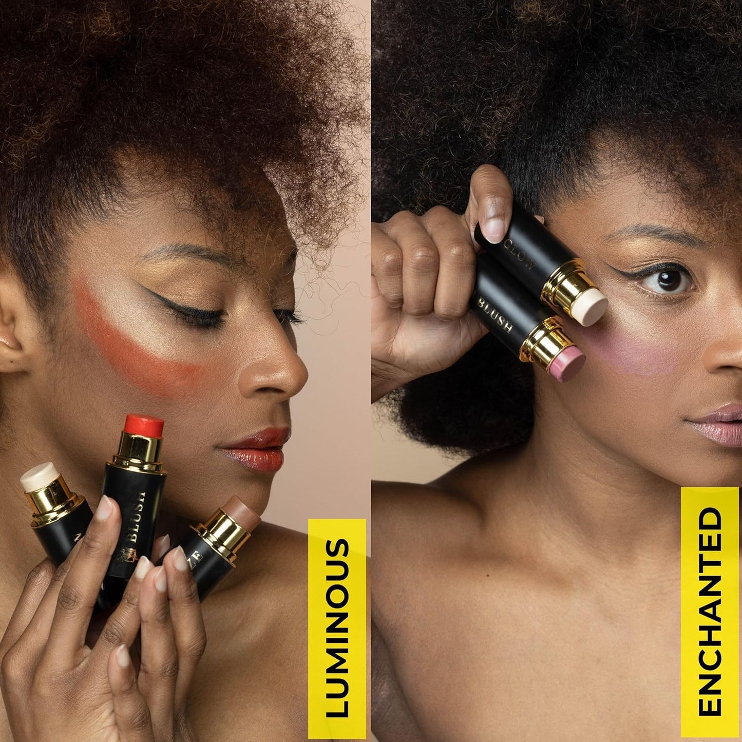 Cream Contour Stick Set – Blush, Bronzer & Highlighter Trio | Hydrating, Buildable, High-Pigment Makeup with Shea Butter & Vitamin E | Phoenix Beauty Gift Set (Enchanted)