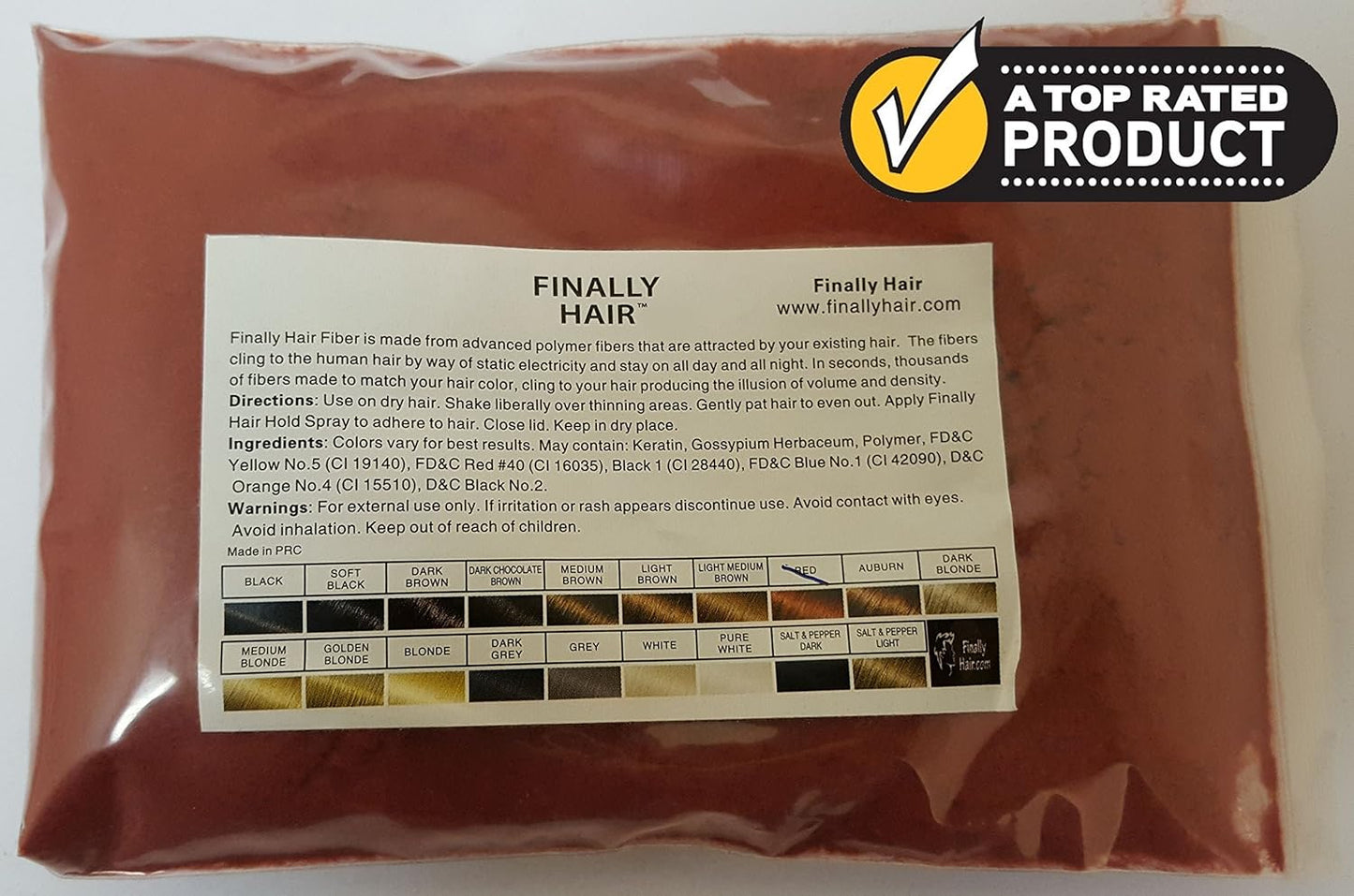 Finally Hair Building Fiber Refill 100 Grams Red Hair Loss Concealer by Finally Hair (Red)