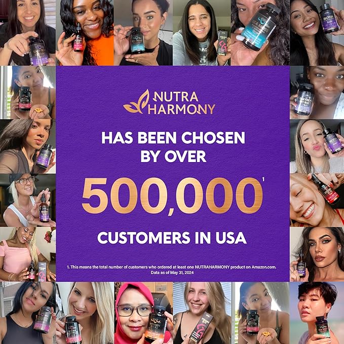 Biotin | Collagen | Keratin - Clinically Tested for Skin, Hair & Nail Support - 25,000 mcg per serving Vitamin B2, B3, B6 & B7 - Made in USA - Dietary Supplement | 120 Capsules, 2 Capsules / Serving